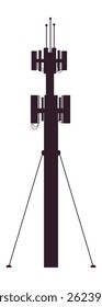 Silhouetting a telecommunication tower equipped with antennas, cables, and a robust support structure, delivering essential wireless communication services for modern connectivity