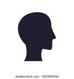 silhouettte head on white background