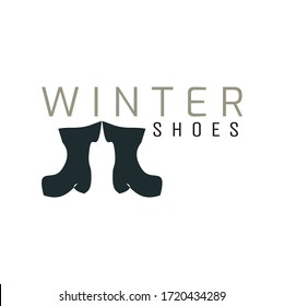 Silhoute shoes winter for logo design inspiration