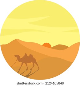 Silhoutte Camel, vector camel in Desert