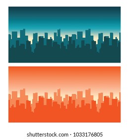 Silhoutte city abstact background