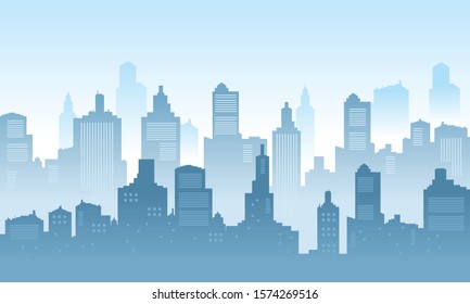 Silhoutte of City background with clear sky