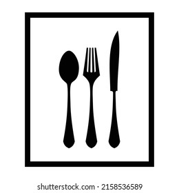 silhoutte cutlery of spoon fork and knife