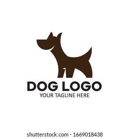 Silhoutte Dog Animal Logo Vector Illustration