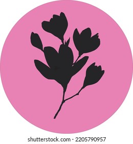 Silhoutte flower design vector illustration