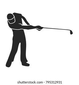 Silhoutte of a golf player, Vector illustration