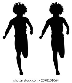 A Silhoutte Of Man Running