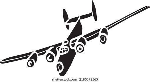 Silhoutte Of Private Airplane With White Background New Closeup Picture Aircraft.