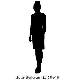 Silhoutte Of Standing Woman In Short Dress