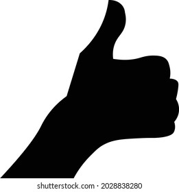 silhoutte thumb hand vector isolated white 