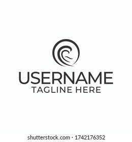 Silhoutte wave illustration logo design on a white background.