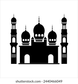 Silhouttes Mosque Illustration Vector Element