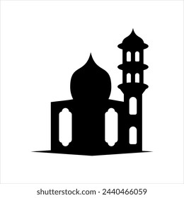 Silhouttes Mosque Illustration Vector Element