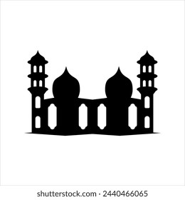 Silhouttes Mosque Illustration Vector Element