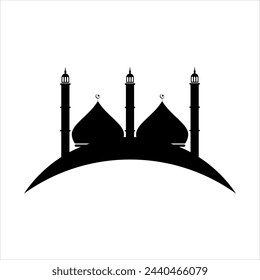 Silhouttes Moschee Illustration Vektor Element