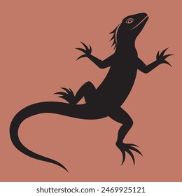 silhueta lagartixa Reptile Design Illustration