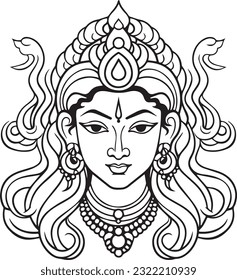 Silhuette maa laxmi images and white background