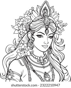 Silhuette maa laxmi images and white background