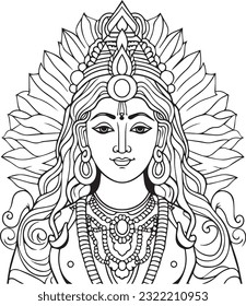 Silhuette maa laxmi images and white background