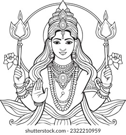 Silhuette maa laxmi images and white background