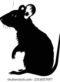 Silhuette rat animal black and white images