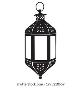 silhuotte lanterns on white background