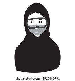 silhuotte of personal protective equipment on white background