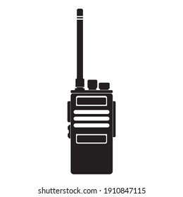 silhuotte de walkie talkie sobre fondo blanco