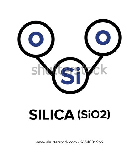 Silica or Silicon Dioxide (SiO2) Vector, PNG, JPG icon. A compound composed of silicon and oxygen.
