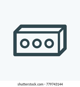 Silicate brick isolated icon, construction brick linear vector icon