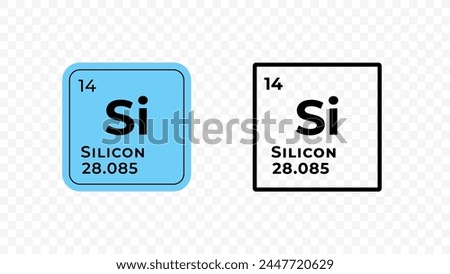 Silicon, chemical element of the periodic table vector design