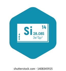 Silicon chemistry icon. Simple illustration of silicon chemistry vector icon for web design isolated on white background