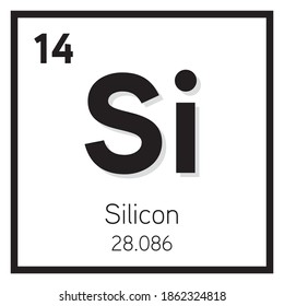 Silicon Element Vector icon, Periodic Table Element