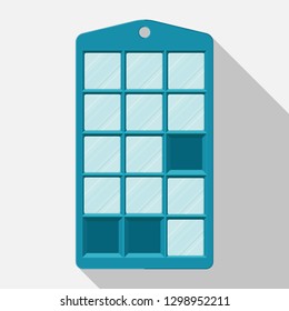 Silicon ice cube tray vector flat design.