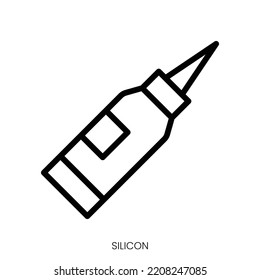 silicon icon. Line Art Style Design Isolated On White Background