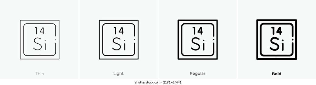 silicon icon. Thin, Light Regular And Bold style design isolated on white background