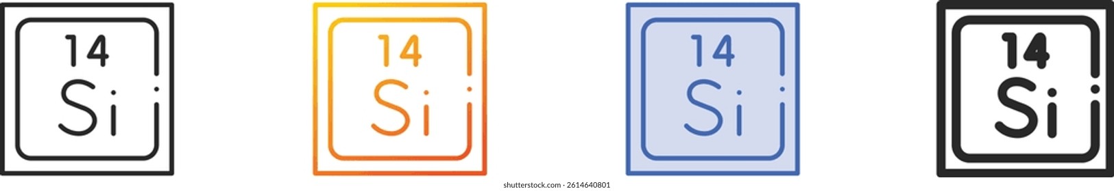 silicon icon.Thin Linear, Gradient, Blue Stroke and bold Style Design Isolated On White Background