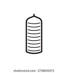 Silicon ingot icon. Semiconductor manufacturing and solar energy, representing monocrystalline boules, Czochralski growth, wafer fabrication substrates, and high-purity electronic material science.