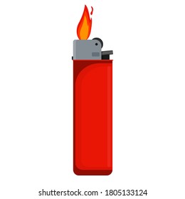 Silicon lighter with fire. EPS 10.
