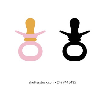Diseño de icono de chupete de silicio aislado sobre un fondo blanco