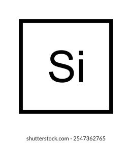 silicon periodic atom chemical symbol table icon illustration design