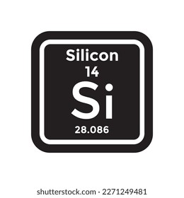 silicon periodic table element, chemistry, vector illustration 