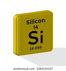 silicon periodic table element, chemistry, vector illustration 