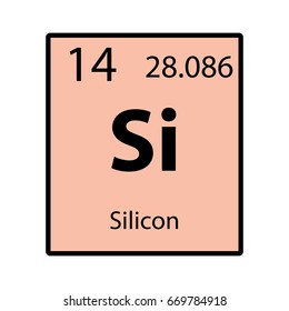 Silicon periodic table element color icon on white background vector