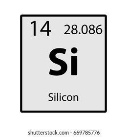 Silicon periodic table element gray icon on white background vector