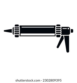 Icono de pistola de silicio vector simple. Silicona sellante. Construcción de espuma