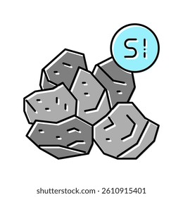 silicon semiconductor manufacturing color icon vector. silicon semiconductor manufacturing sign. isolated symbol illustration