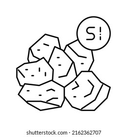 vector de icono de la línea de fabricación de semiconductores de silicio. signo de fabricación de semiconductores de silicio. símbolo de contorno aislado ilustración negra