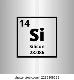 Silicon Si periodic table of elements vector
