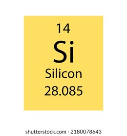 Silicon symbol. Chemical element of the periodic table. Vector illustration.